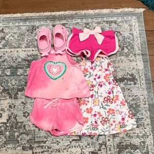 Carter's Floral Mix-and-Match Girls' Outfit Set in Pink and White